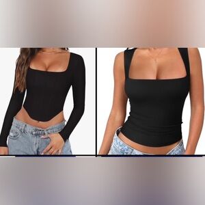 Women’s Bundle of Black Tops Corset and Tank Size XXl NWT